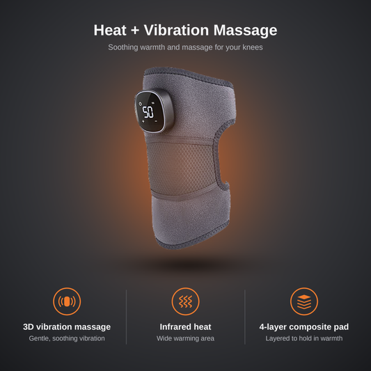 Remeknee heat and massage knee brace